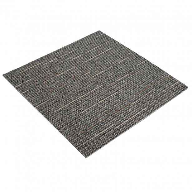 vidaXL Kobercová dlaždice Pruhovaná tmavě hnědá 50 x 50 cm 20 ks