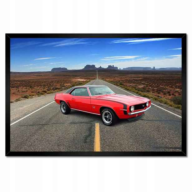 Plakáty v rámu 60x40 Červený Chevrolet Ss