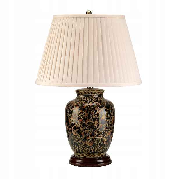 Porcelánová stolní lampa elegantní černá zlatá 59 cm klasická Elstead