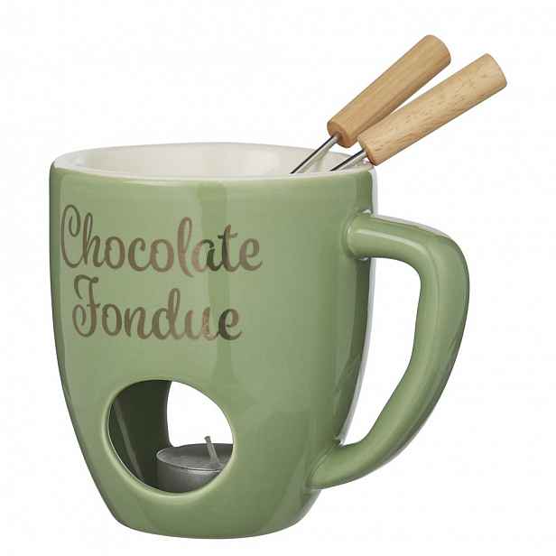 Butlers CHOCOLATE FONDUE Hrnek se 2 vidličkami - sv. zelená