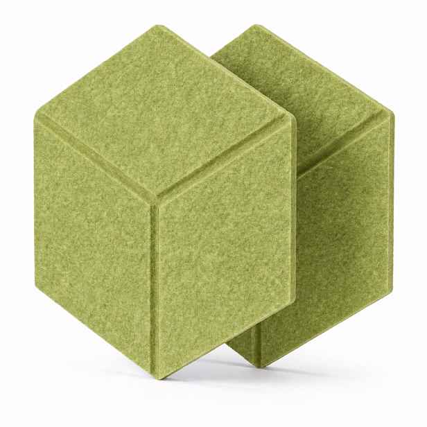 Dekorativní filcový nástěnný panel CROSS DESIGN zelená 40x46 cm hexagon - sada 2 ks