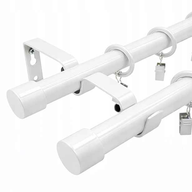 Garnýž Kovový Dvojitý Moderní 19 MM 5 Barev 300 CM Loftové Záclonové Tyče