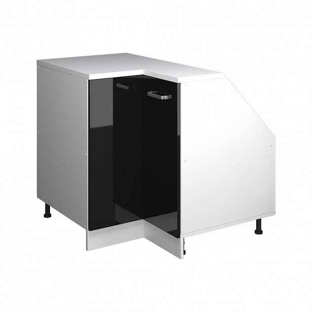 Vicco ŠIKMÁ SKŘÍŇ ROHOVÁ SKŘÍŇKA Rion Černý vysoký lesk 75.6 x 81.6 cm s 1 dveřmi, korpus skříně hloubka 60 cm