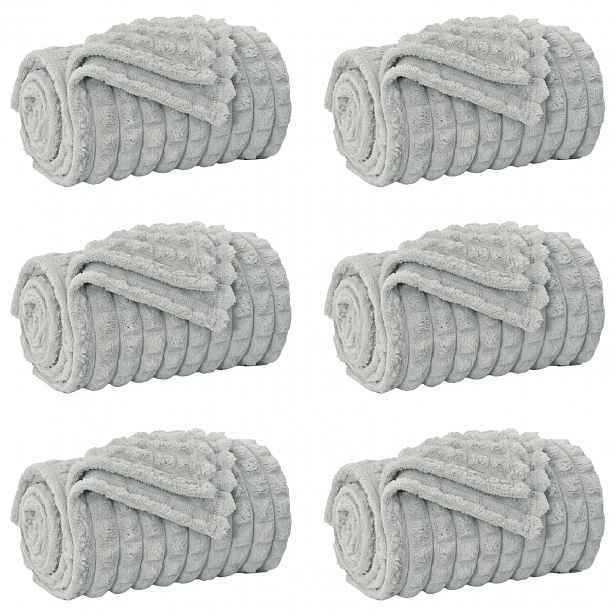 vidaXL Dekorační deky 6 ks Šedá 150 x 130 cm 2.75 kg Fleece