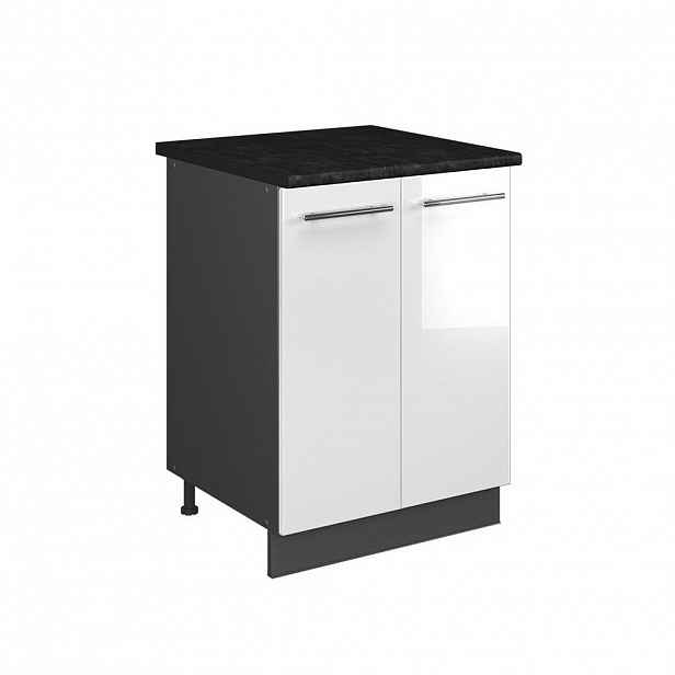 Vicco SKŘÍŇKA POD DŘEZ Fame-Line, Bílá vysoký lesk/Antracit, 60 cm