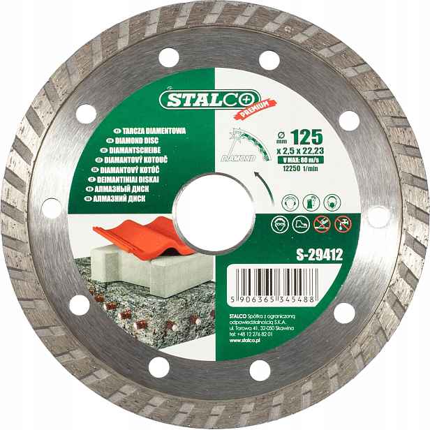 Diamantový Kotouč Turbo Pro Betonu Vyztužený Tvárnice Stalco 230 MM x 3,0 MM