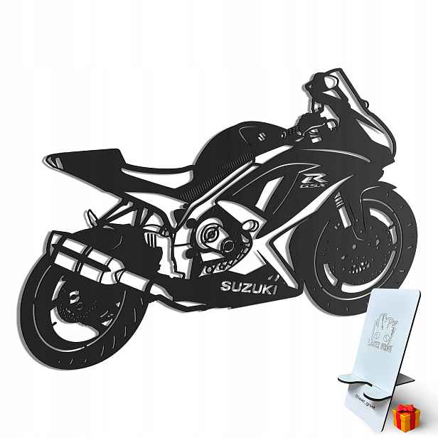 Dřevěný 3D obraz Suzuki Gsx-r Nástěnná Dekorace Dárek XL
