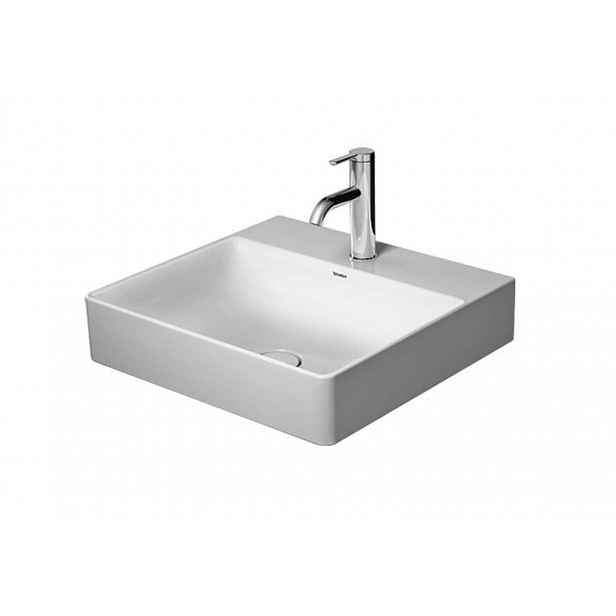 Duravit DuraSquare - Umyvadlo na desku, 50x47 cm, bez přepadu, s otvorem pro baterii, DuraCeram, bílá 2353500071
