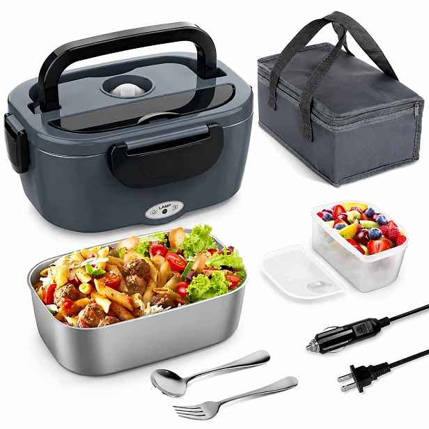 Elektrický Lunchbox pro nákladní automobily, černý, 12 V, 220 V, 1.5 l