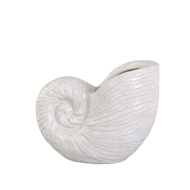 Krémová antik keramická dekorace váza mušle Shells - 17*10*14 cm Chic Antique
