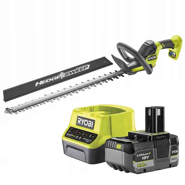 Nůžky Na Živý Plot 18V Ryobi RY18HT55A nabíječka Akumulátor 5Ah