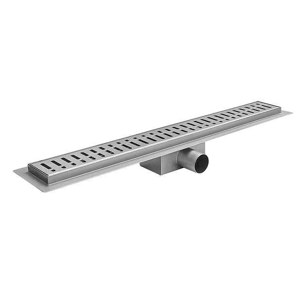 Sprchový žlab 750 mm - Koer FD35-70×750 odtokový nerezový sprchový kanálek, boční odtok, délka 750 mm, nerezový perforovaný rošt (75 cm)