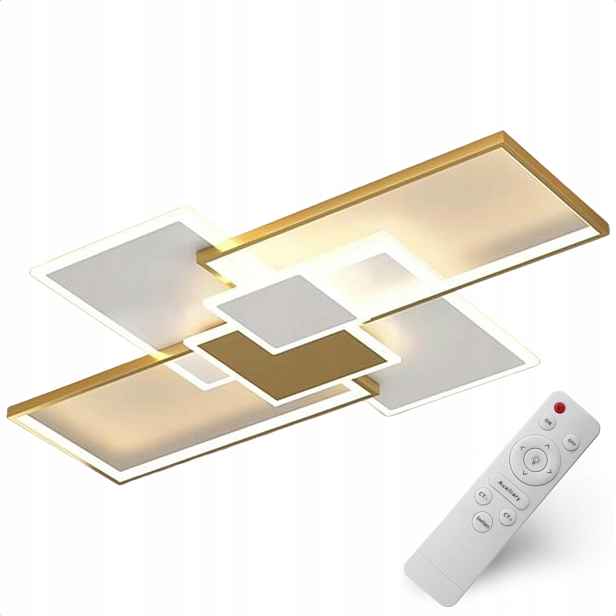 Stropní Svítidlo Zlatá Stropní Svítidlo Led Lustr S Dálkovým Ovládáním Loft 3 Barvy 110 CM Velká