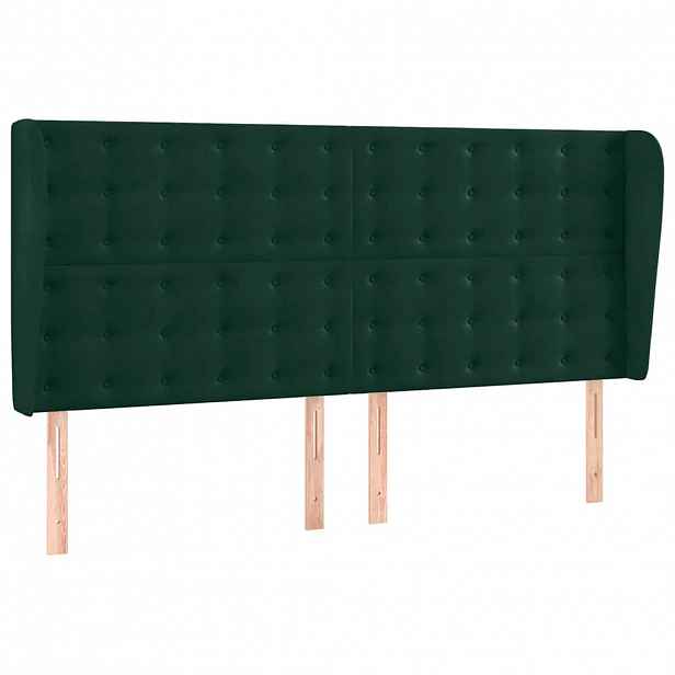 vidaXL Čelo postele typu ušák tmavě zelená 163x23x118/128 cm samet