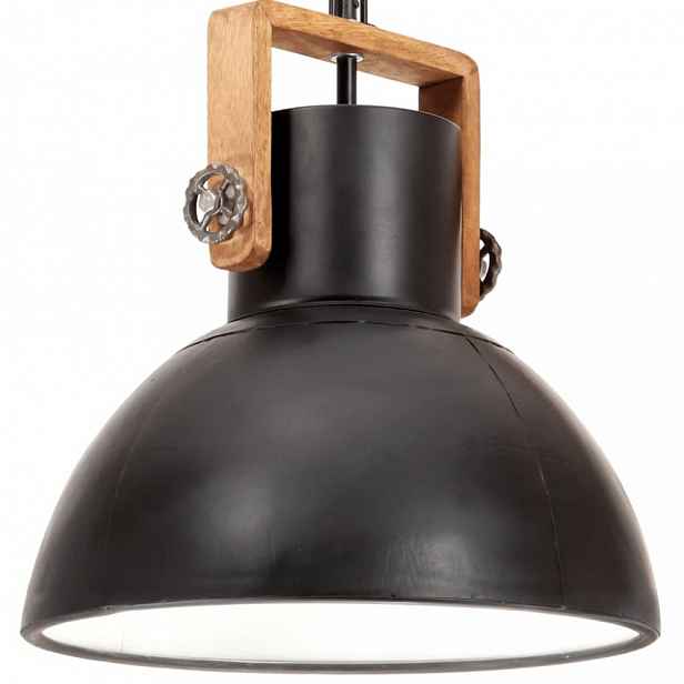 Závěsná lampa černá / mangovník Dekorhome 19 cm