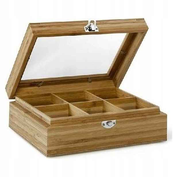 Krabička na čaj, s 6 přihrádkami
