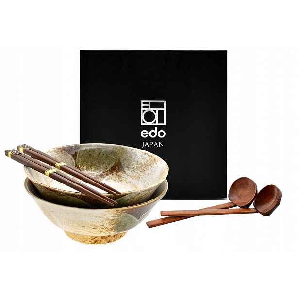 Sada 2 misek s lžícemi a paličkami Ramen Hikari 1100 ml Box