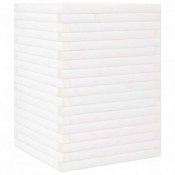 vidaXL Zahradní truhlík bílý 50 x 50 x 68,5 cm masivní borové dřevo