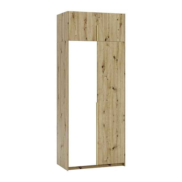 MASSENO ŠATNÍ SKŘÍŇ S OTOČNÝMI DVEŘMI THALIA, 100/250/58 cm 2dveřová se zrcadlem, dub Artisan