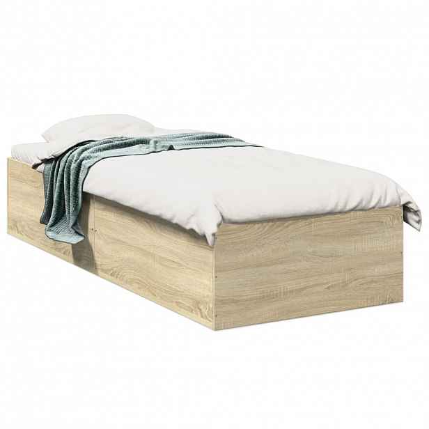 vidaXL Rám postele bez matrace dub sonoma 75 x 190 cm kompozitní dřevo