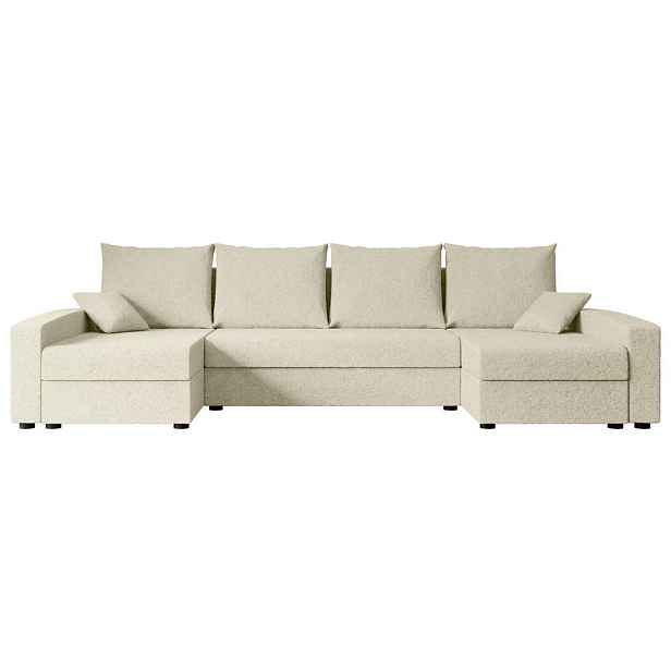 ALTDECOR SEDACÍ SOUPRAVA ve tvaru U s funkcí spaní a úložným prostorem ALESIA-U 301x140x90 Béžová Buklé
