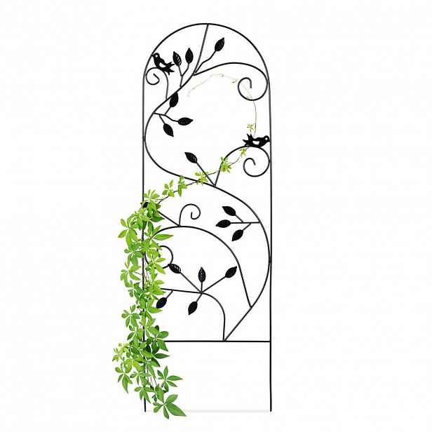 Relaxdays MŘÍŽ Černá železo motiv ptáčka 120x40 cm