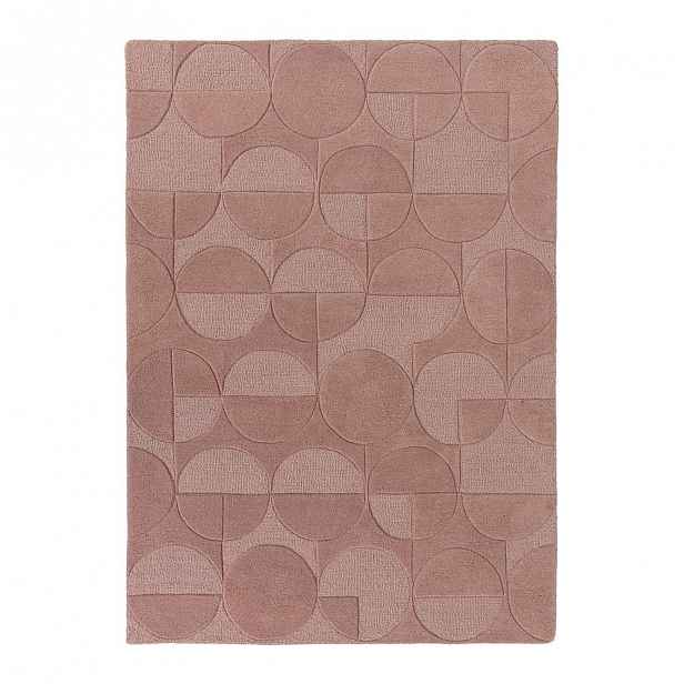Růžový koberec z vlny Flair Rugs Gigi, 120 x 170 cm