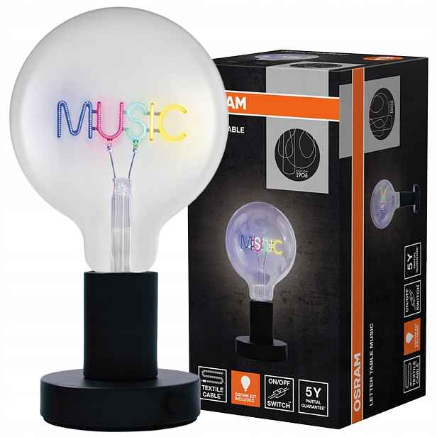 Stolní dekorační lampa 1,2W 80lm E27 černá Vintage 1906 Osram