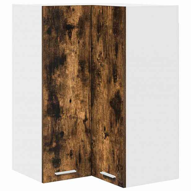 vidaXL Závěsná skříňka Uzený dub a bílá 57 x 57 x 80 cm