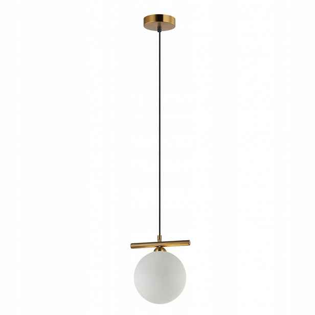 Závěsná lampa Merseta Bronzová Ocelová Opálová Regulace Výšky 96 cm