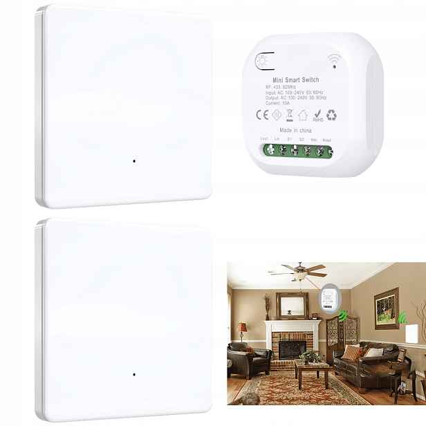 10A Bezdrátový Scenový Přepínač 2 Rádiový 433MHZ 110–240 V