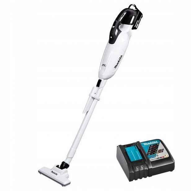 Akumulátorový tyčový vysavač, bílý, 18 V, Makita [DCL283FRFW] 3,0 Ah, Lxt