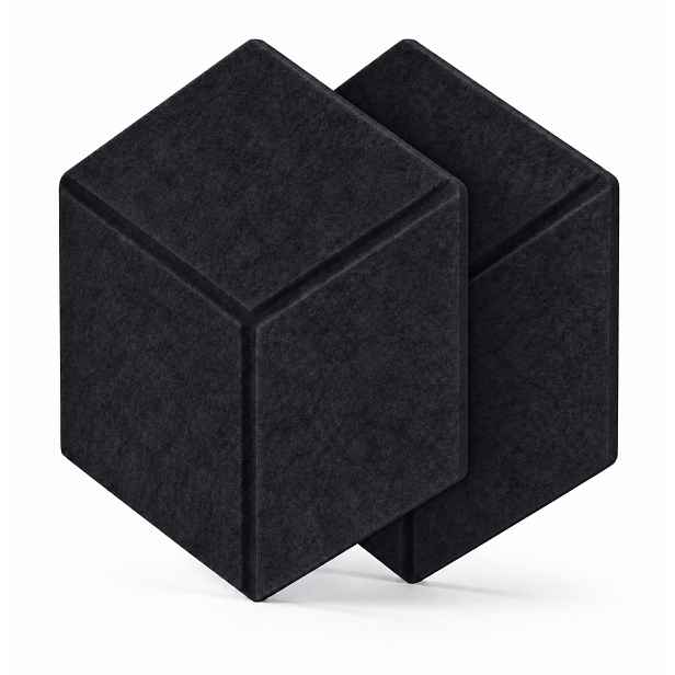 Dekorativní filcový nástěnný panel CROSS DESIGN černá 40x46 cm hexagon - sada 2 ks