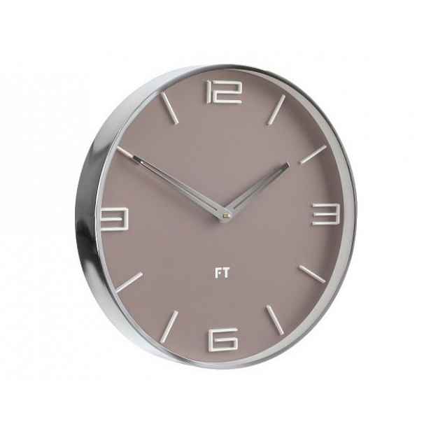Designové nástěnné hodiny Future Time FT3010BR Flat caffé latte 30cm