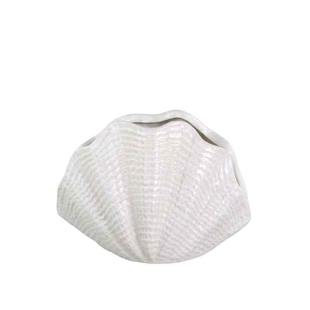 Krémová antik keramická dekorace váza mušle Shells - 29*15*20 cm Chic Antique