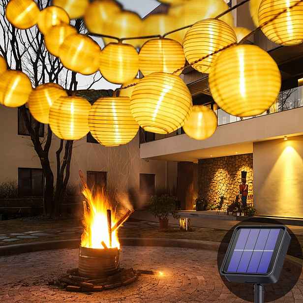 Lezonic Voděodolné Solární Světelné Kuličky Zahradní Lampy 20 Led 1883