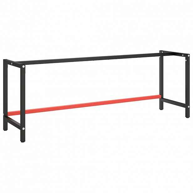 vidaXL Rám pracovního stolu matně černý a matně červený 220x57x79 cm