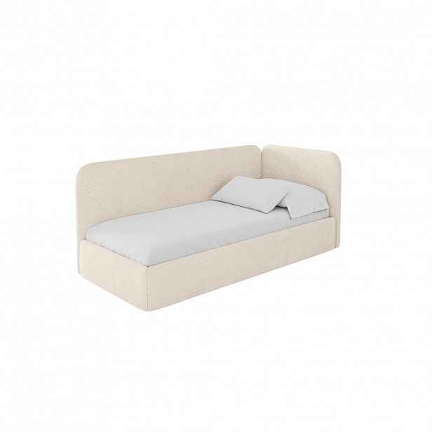 ALTDECOR JEDNOLŮŽKOVÁ POSTEL pro mládež s úložným prostorem, vlevo - ELSY 90x200 béžová