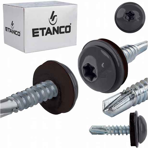 Šrouby do kovu Torx 3 mm 4,8 x 22 mm Ral 7024 250 ks Etanco GT3 Ph Z14