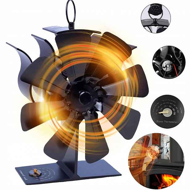 Termoelektrický Krbový Ventilátor Napájený Teplem, Bezpečný Větráček