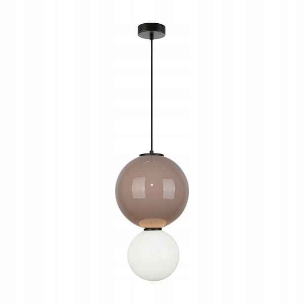 Italux Závěsná lampa Hnědo-bílá Led Ø25 cm Pieve Moderní