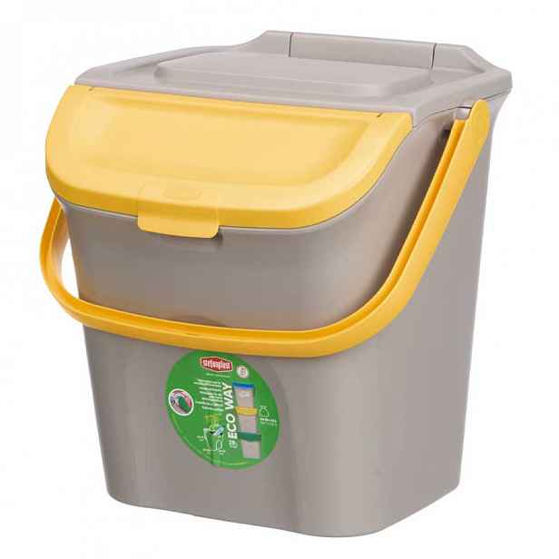 Odpadkový koš na tříděný odpad, 28 l, žlutý