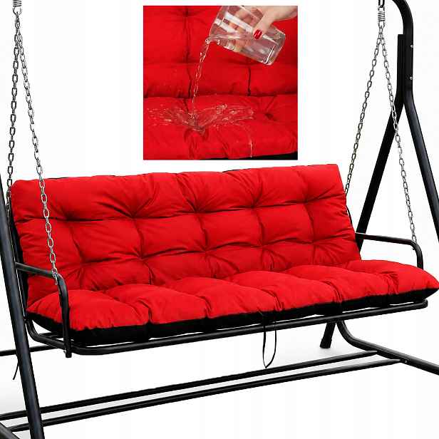 Polštář na zahradní houpačku Vodotěsný 180x60x50 Červený