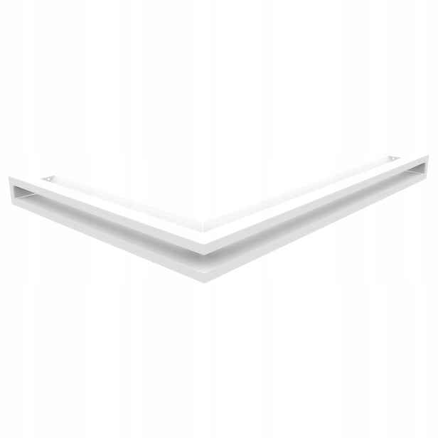 Ventilační mřížka do krbu Luft rohová pravá 54,7x76,6x6 bílá