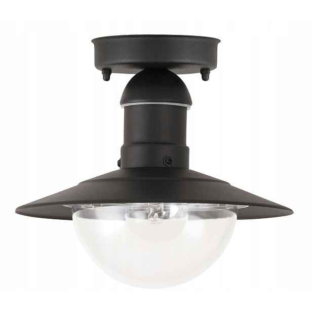 Stropní svítidlo venkovní středomořská černá s kulatým stínidlem Rabalux