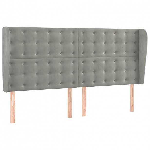 vidaXL Čelo postele typu ušák světle šedé 183x23x118/128 cm samet