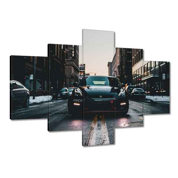 Obrazy 100x70 Černý Nissan Gtr