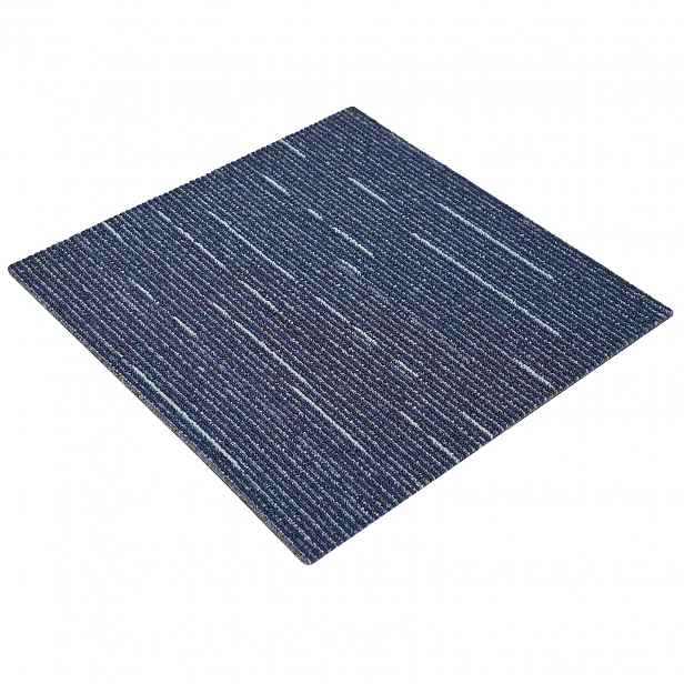 vidaXL Kobercová dlaždice Pruhovaná modrá 50 x 50 cm 36 ks