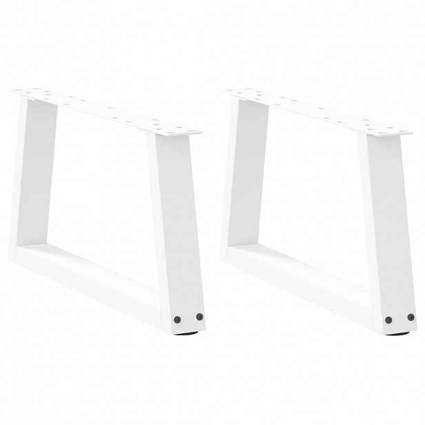 vidaXL Nohy konferenčního stolku ve tvaru V, 2 ks, bílé, 50 x (30-31,3) cm, ocel