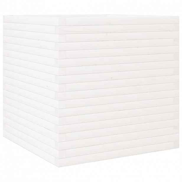 vidaXL Zahradní truhlík bílý 70 x 70 x 68,5 cm masivní borové dřevo